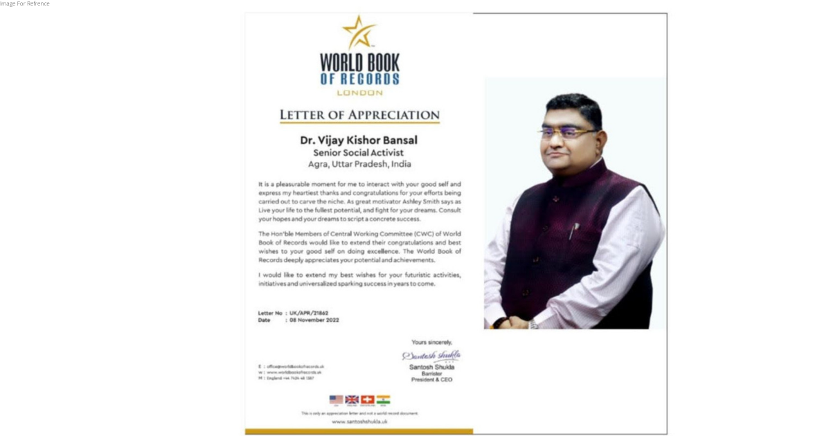 Dr. Vijay Kishore Bansal Earns Recognition Through his Philanthropic Work
